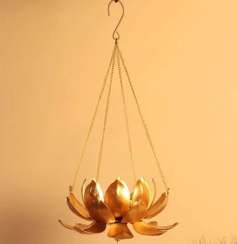 [EB-HANG-LOTUS-07] Hanging Lotus Candle Holder